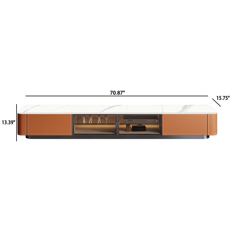 Saddle Leather Extended Tv Stand