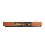 Saddle Leather Extended Tv Stand - image 1