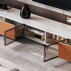 Saddle Leather Extended Tv Stand - image 3