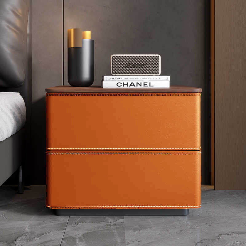 Mid-century Saddle Leather Chest Of Drawers