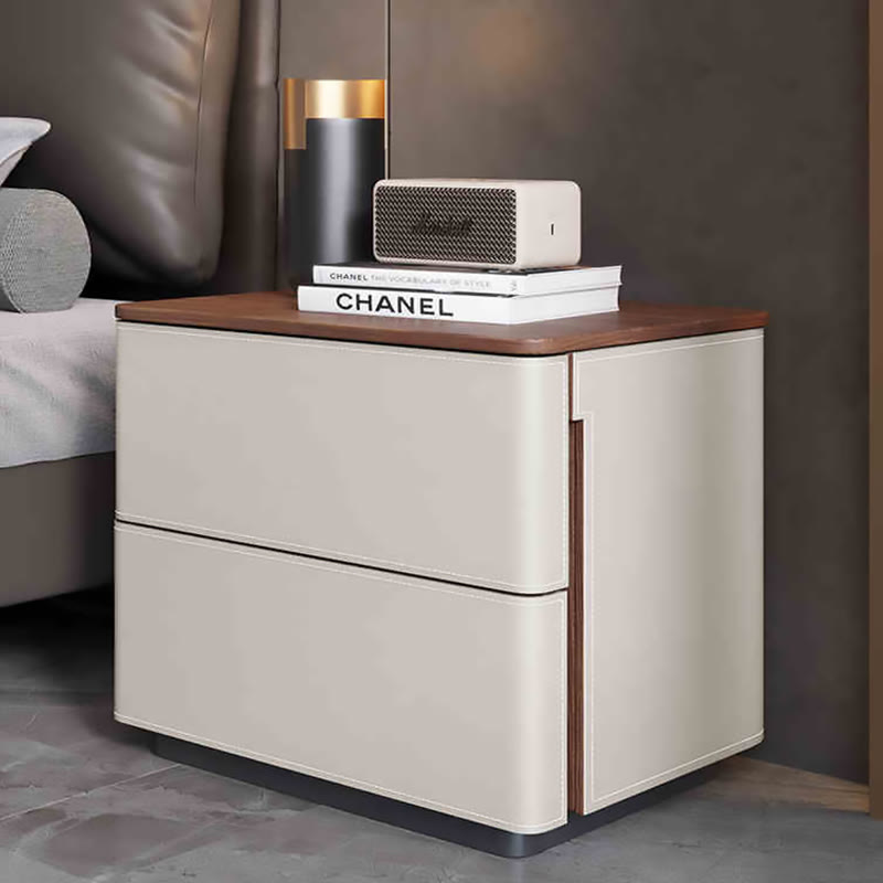Mid-century Saddle Leather Chest Of Drawers - 2xBeige - image 8