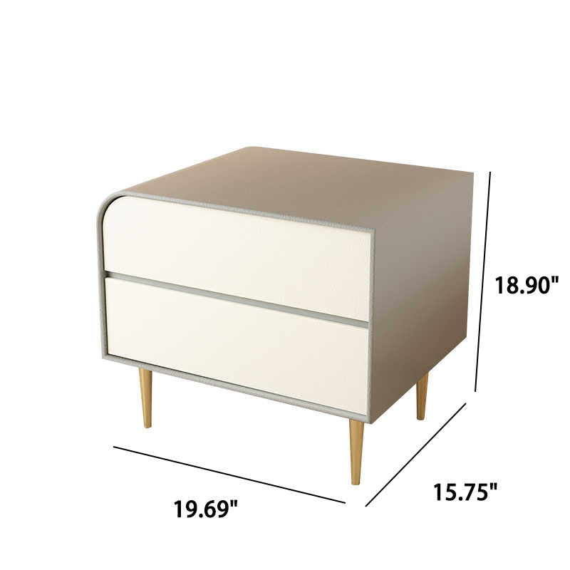 Gold High-leg Saddle Leather Nightstand