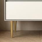 Gold High-leg Saddle Leather Nightstand - image 10
