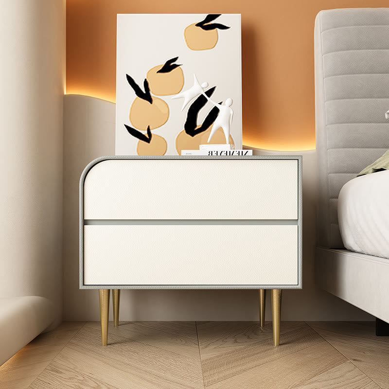 Gold High-leg Saddle Leather Nightstand - image 2