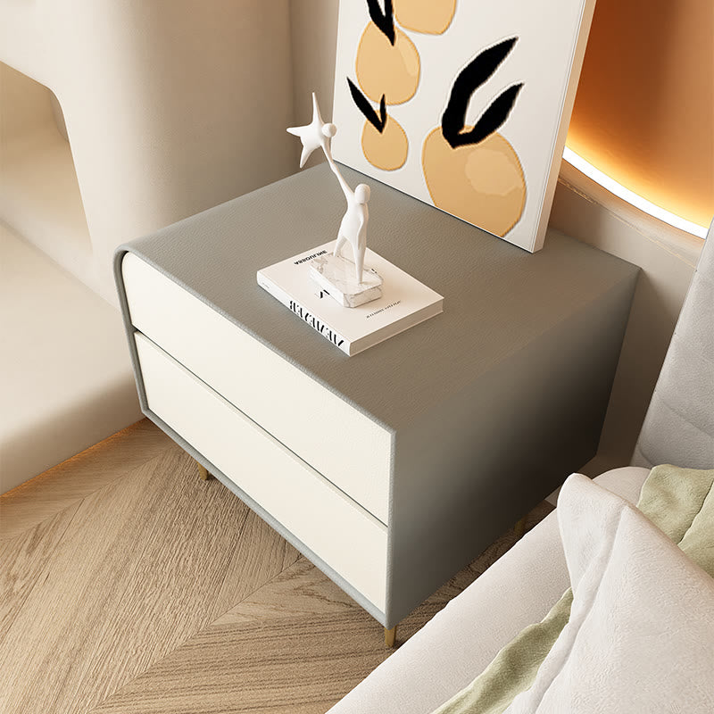 Gold High-leg Saddle Leather Nightstand