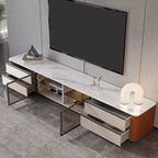 Large Storage Saddle Leather TV Stand - image 6