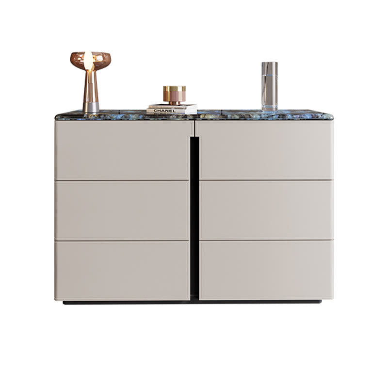Stone Tabletop Saddle Leather Sideboard  - image 3