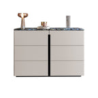 Stone Tabletop Saddle Leather Sideboard  - image 3