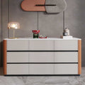 Saddle Leather Multi-purpose Sideboard - Beige+Orange - image 0