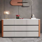 Saddle Leather Multi-purpose Sideboard - Beige+Orange - image 0