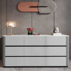 Saddle Leather Multi-purpose Sideboard - Dark Grey+Light Grey - image 7