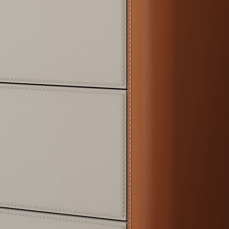 Saddle Leather Tall Sideboard With Glass Door - image 8