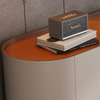 Saddle Leather Sideboard Buffet Cabinet With Storage  - image 8