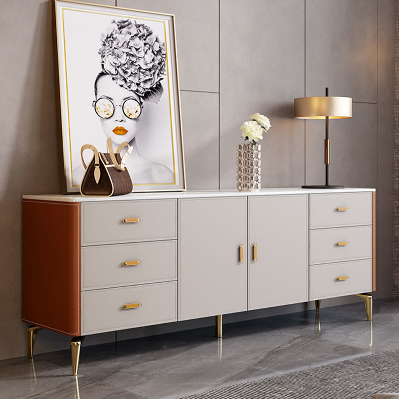 Modern Saddle Leather High Leg Sideboard - image 0