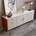 Modern Saddle Leather High Leg Sideboard - Orange - image 3