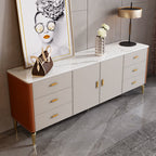Modern Saddle Leather High Leg Sideboard - Orange - image 3