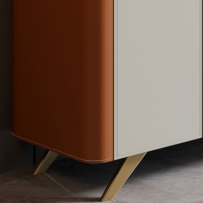 Saddle Leather Glass Display Sideboard - image 10