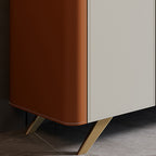 Saddle Leather Glass Display Sideboard - image 10