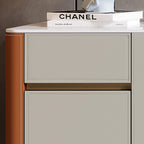 Saddle Leather Glass Display Sideboard - image 8