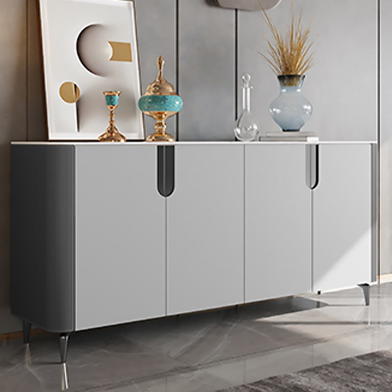 Large Sideboard Storage Cabinet With 4 Doors - Grey - image 0