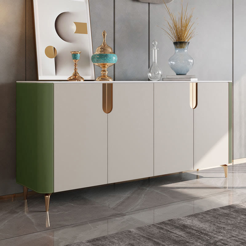 Large Sideboard Storage Cabinet With 4 Doors - Green - image 1