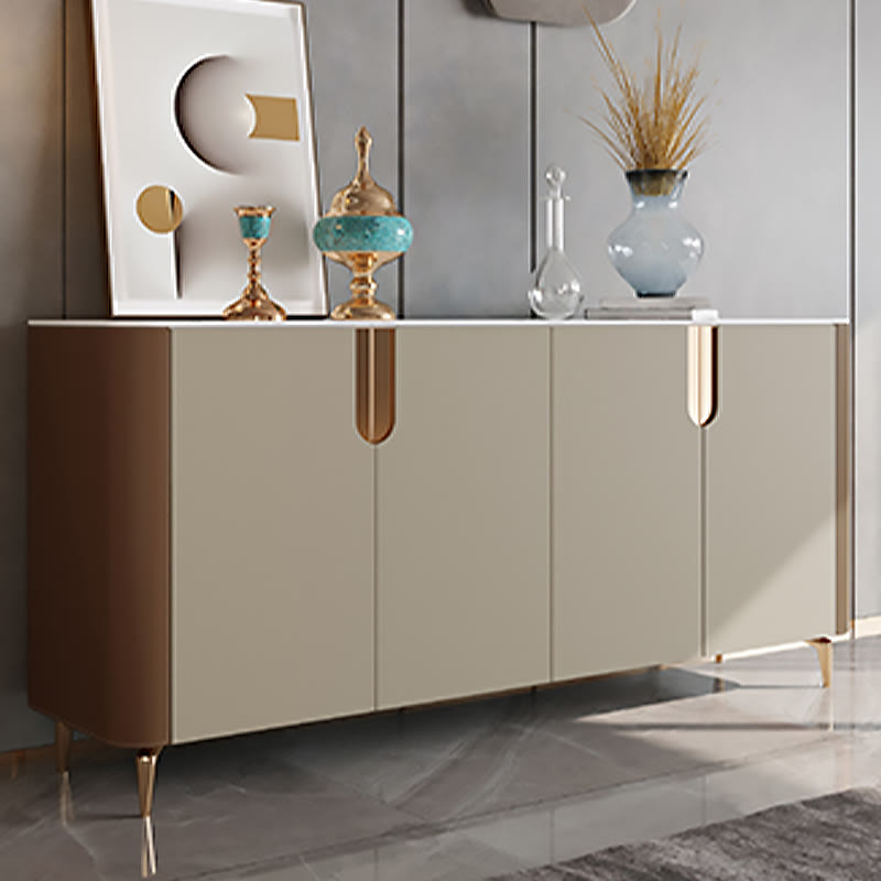 Large Sideboard Storage Cabinet With 4 Doors - Brown - image 3