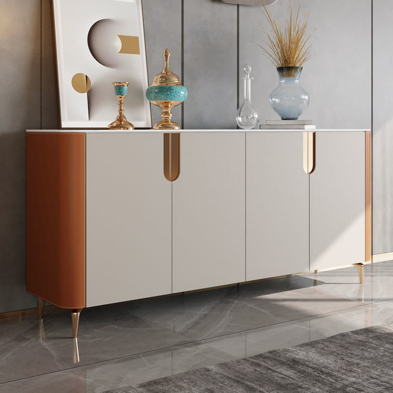 Large Sideboard Storage Cabinet With 4 Doors - Orange - image 2