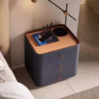 Luxurious Saddle Leather Solid Wood Nightstand - image 2