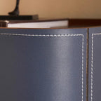 Luxurious Saddle Leather Solid Wood Nightstand - image 7
