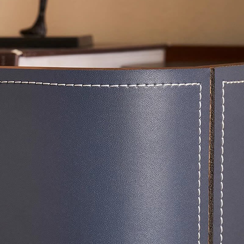 Luxurious Saddle Leather Solid Wood Nightstand - image 7