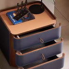 Luxurious Saddle Leather Solid Wood Nightstand - image 1
