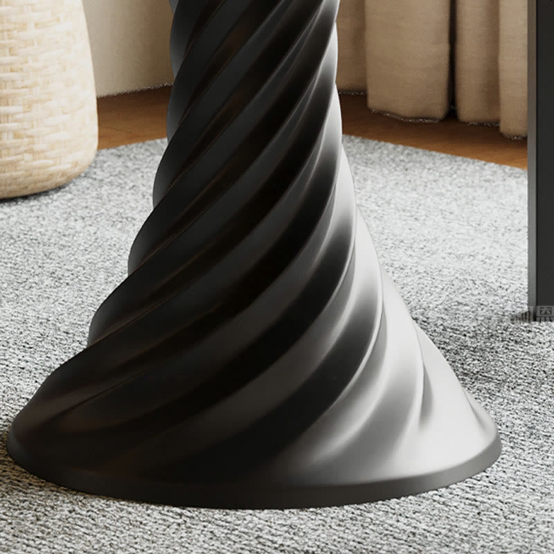 Black Mid-century Round Solid Wood Dining Table - image 7
