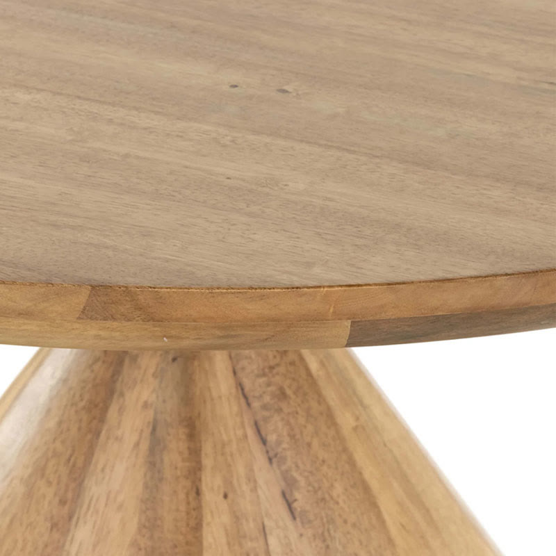 Mid-century Solid Wood Color Round Dining Table