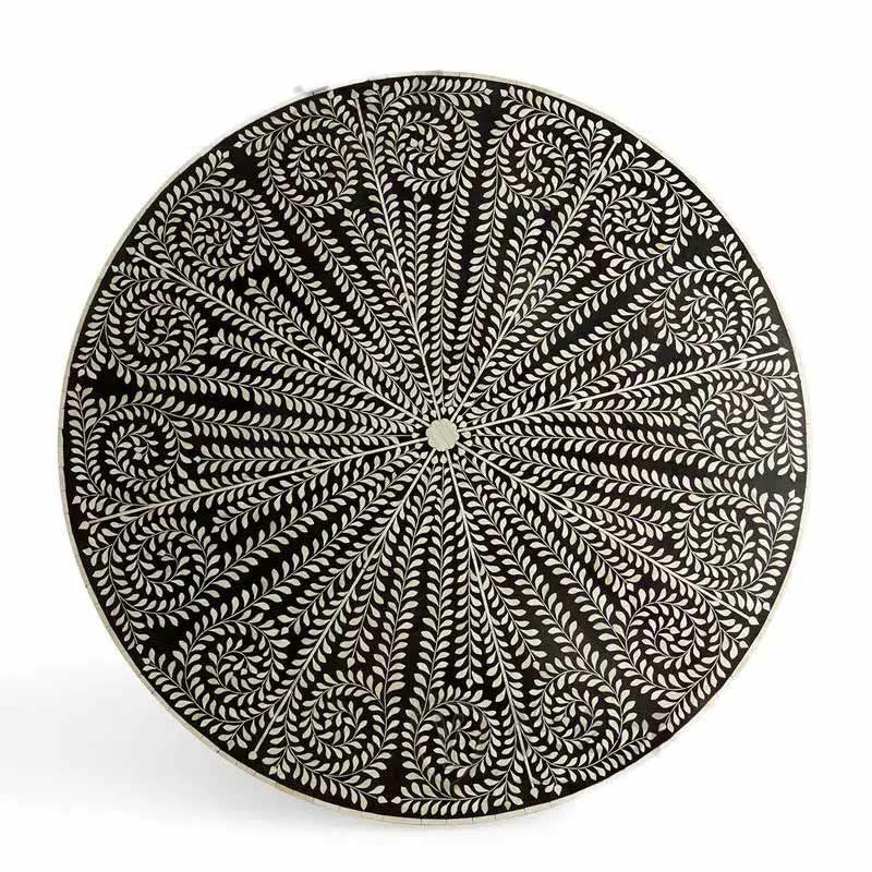 Black Painted Solid Wood Round Dining Table - image 6