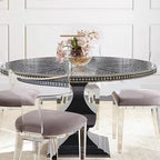 Black Painted Solid Wood Round Dining Table - image 2