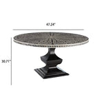 Black Painted Solid Wood Round Dining Table - image 9