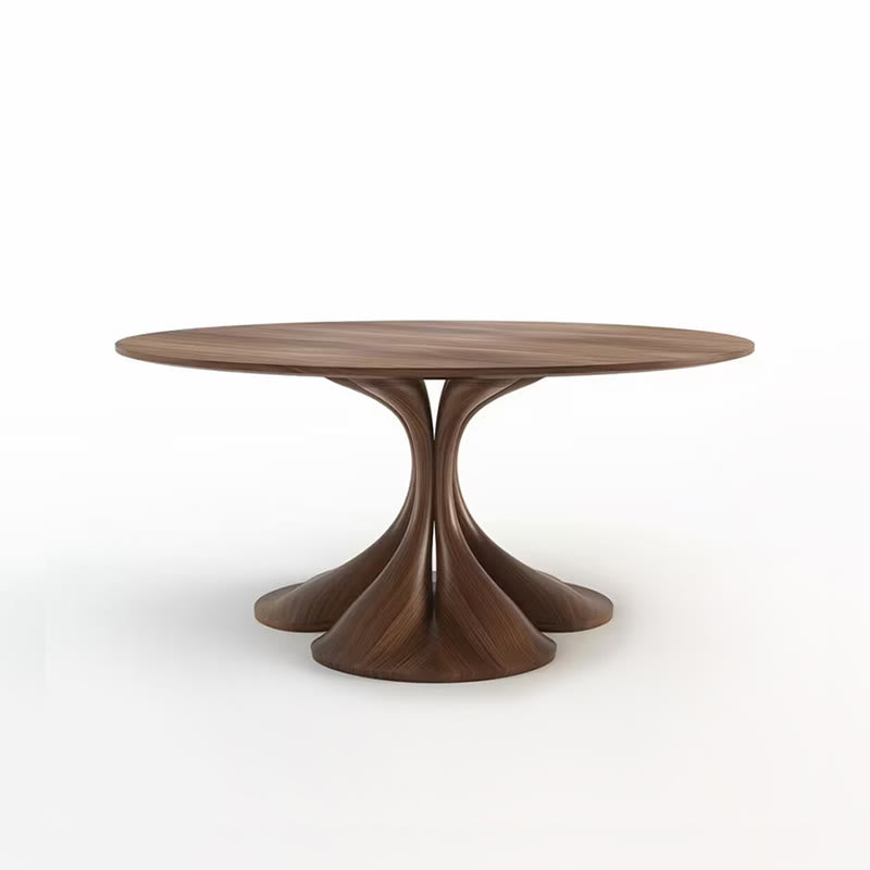 Mid-century Walnut Small Round Dining Table