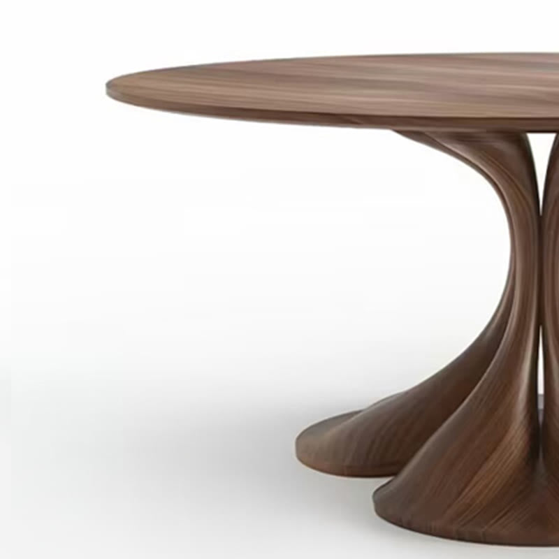 Mid-century Walnut Small Round Dining Table