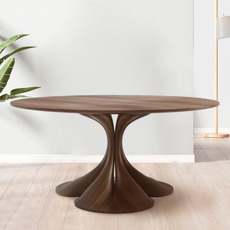 Mid-century Walnut Small Round Dining Table