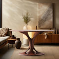 Walnut Retro Small Size Round Dining Table