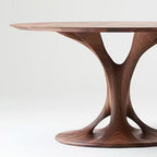 Walnut Retro Small Size Round Dining Table - image 4