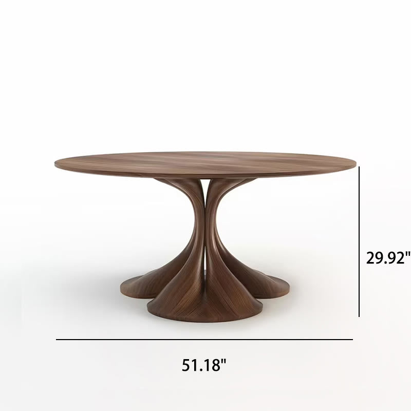 Mid-century Walnut Small Round Dining Table