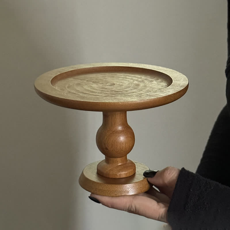Round Shape Wooden Table Display Cake Stand  - Natural - 6.89"W x 6.89"L x 4.13"H - image 0