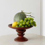 Wood Pedestal Stand Serving Tray - Cherry wood - 8.66" W x 8.66"L x 5.12"H - image 0
