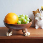 Three-legged Creative Fruit Snack Tray  - Wood - 6.10" W x 5.12" L x 3.15"H - image 0