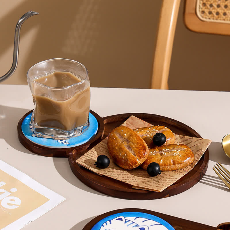 Cute Cat Wooden Breakfast Snack Tray  - image 2