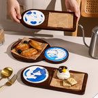 Cute Cat Wooden Breakfast Snack Tray  - image 0