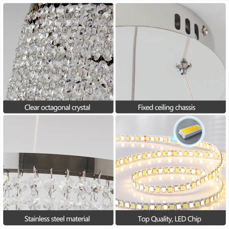 15.7-inch Luxury Modern Pendant Light Crystal Chandelier