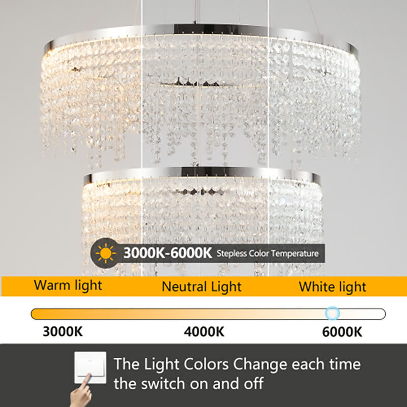 23.6-inch Three-layer Fancy Crystal Chandelier - image 5