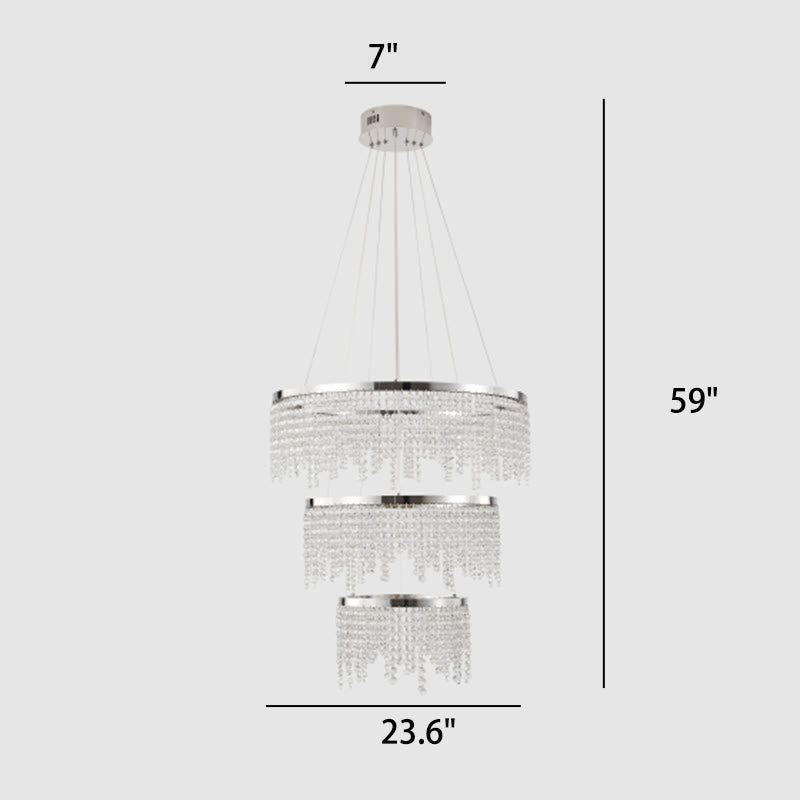 23.6-inch Three-layer Fancy Crystal Chandelier - image 8